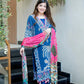 NAVY BLUE EMBROIDERED COTTON SUIT SET WITH PRINTED DUPATTA