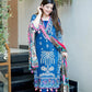 NAVY BLUE EMBROIDERED COTTON SUIT SET WITH PRINTED DUPATTA