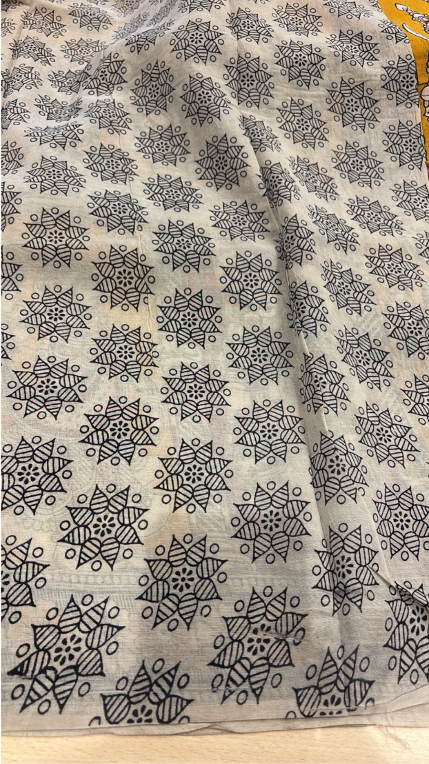 Dark Red Kalamkari Cotton Saree, body